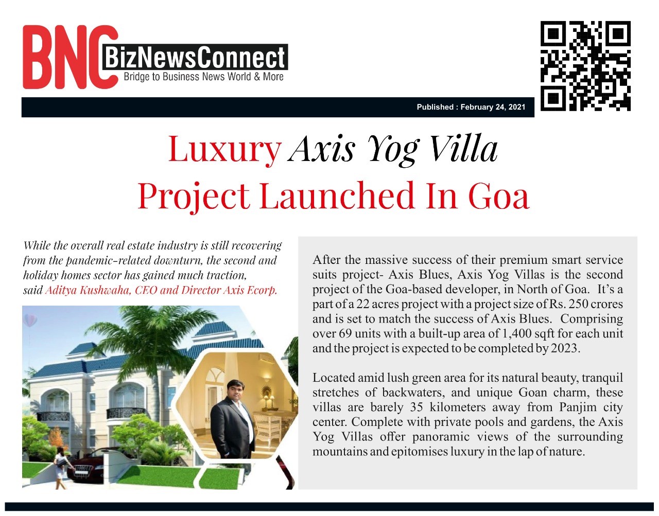 Luxury Axis Yog Villa Project Launched In Goa
