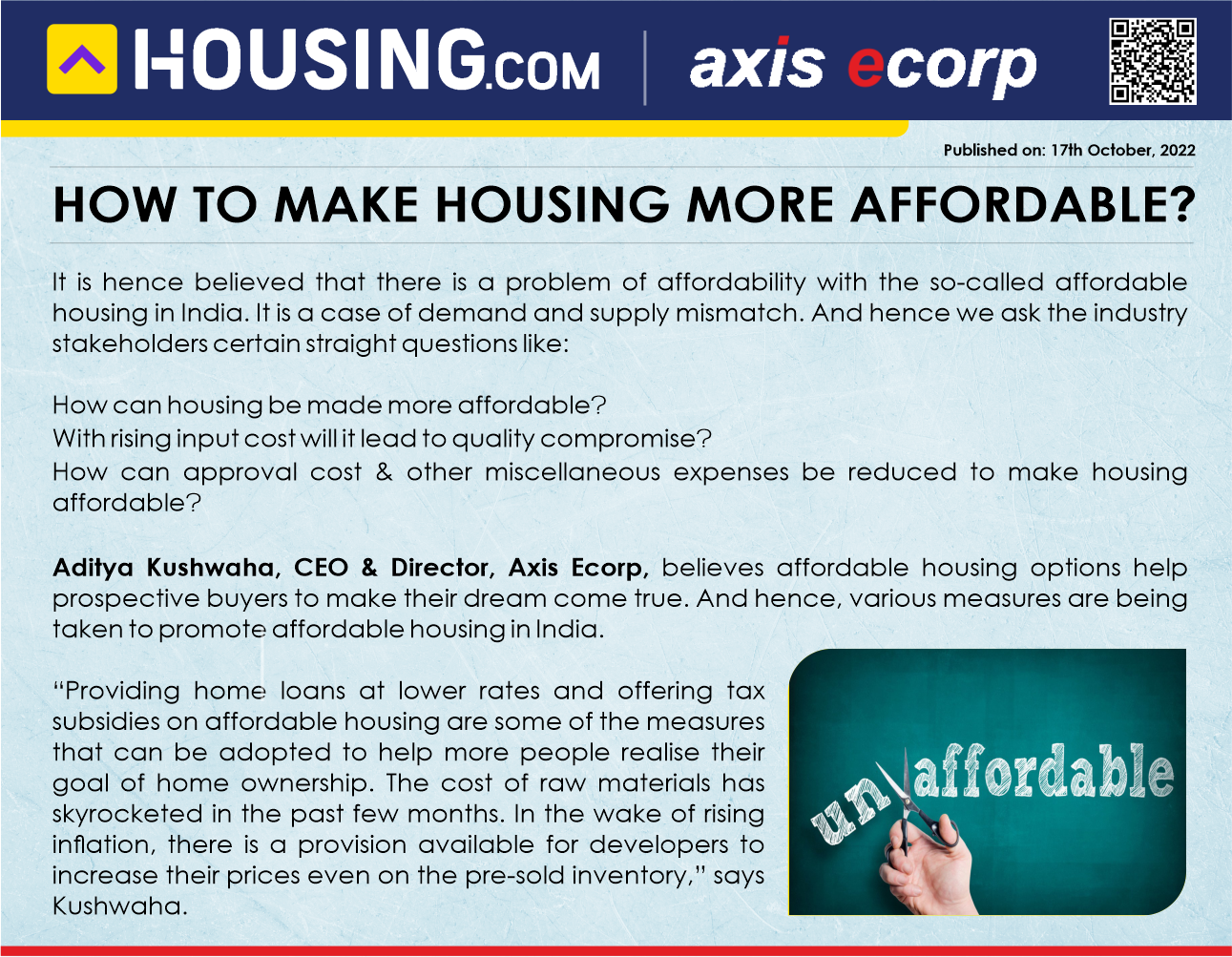How to make housing more affordable?