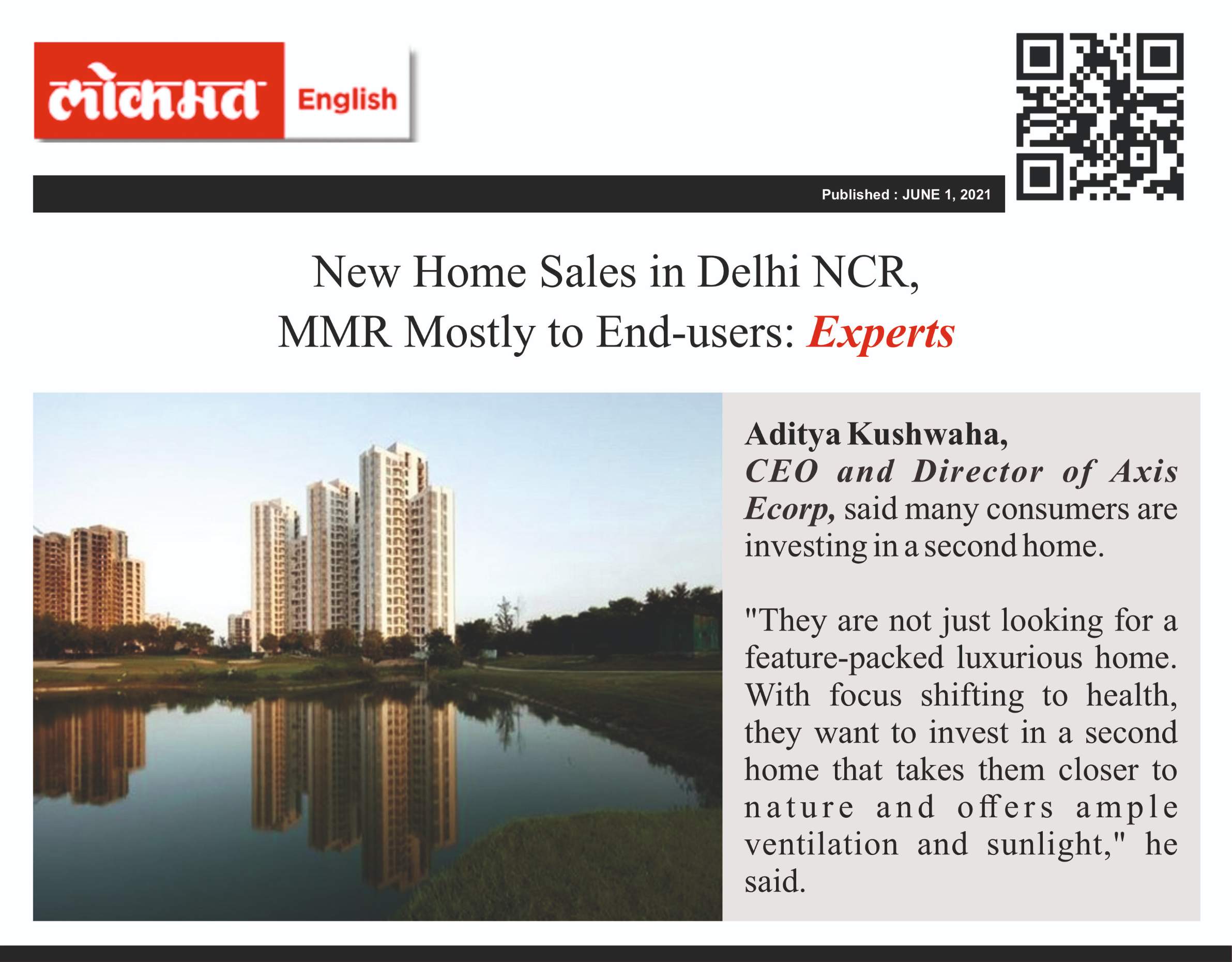 New Home Sales in Delhi NCR, MMR Mostly to End-users