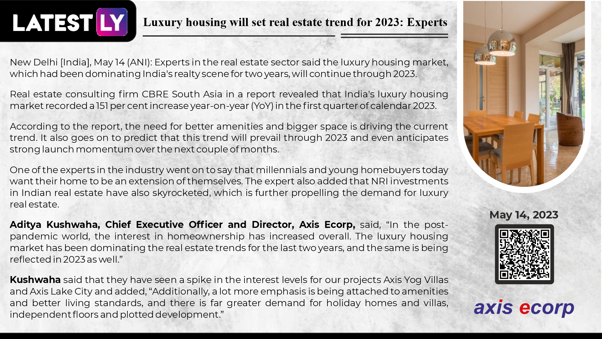 Luxury housing will set real estate trend