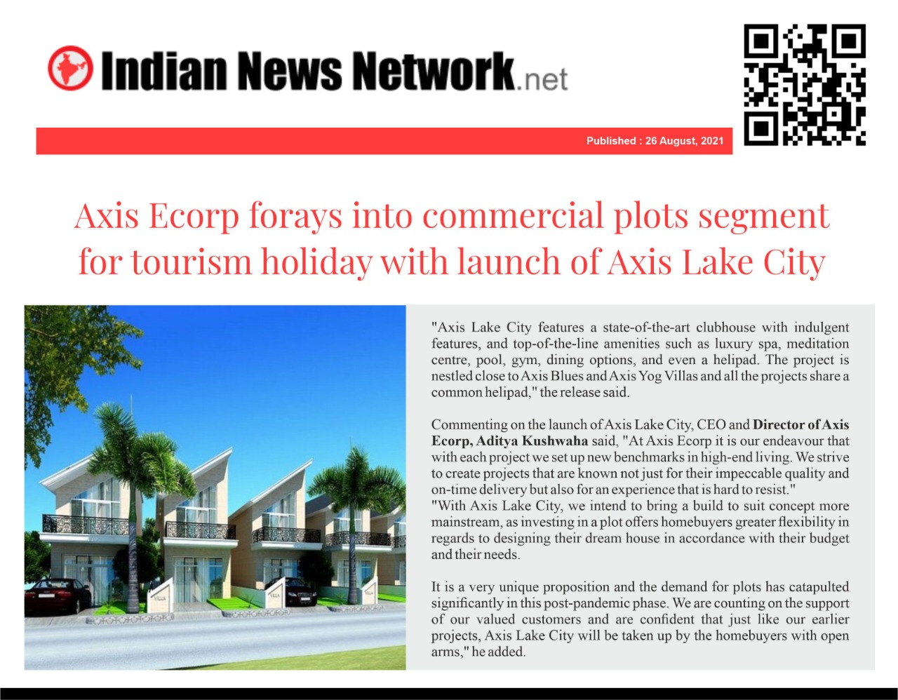 Axis Ecorp forays into commercial plots segment