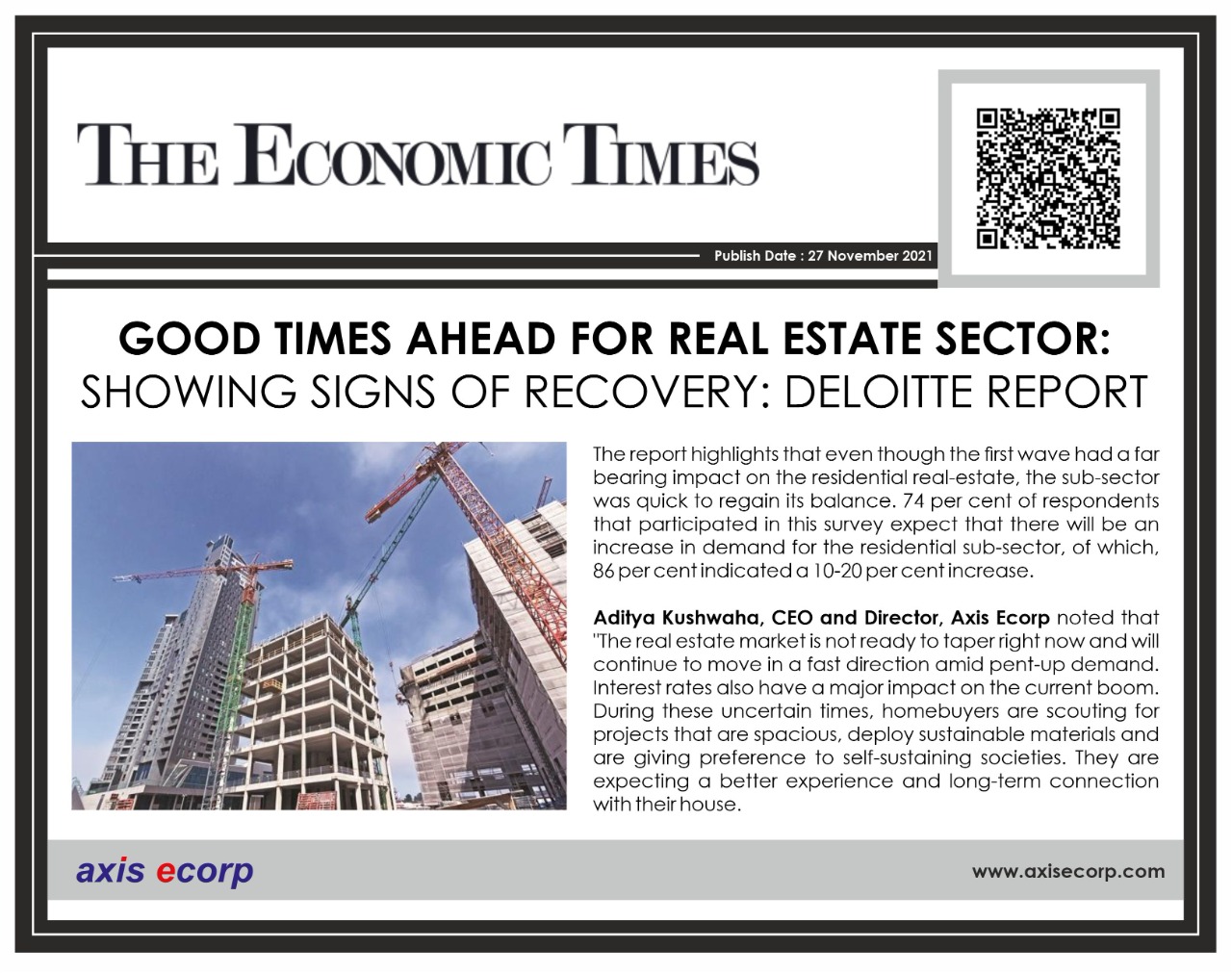Good times ahead for real estate sector 