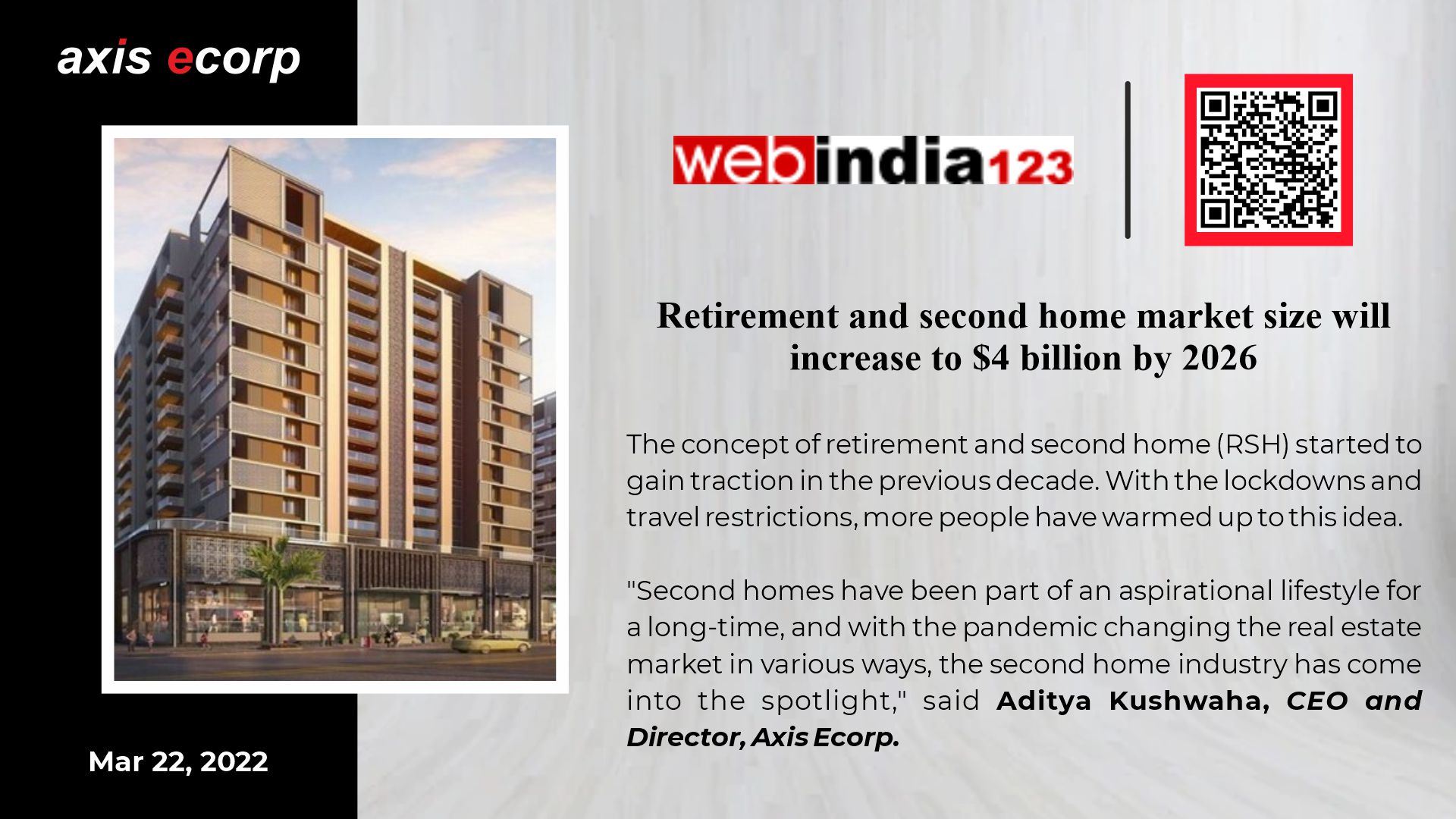 Retirement, second home market size to increase to $4 bn by 2026