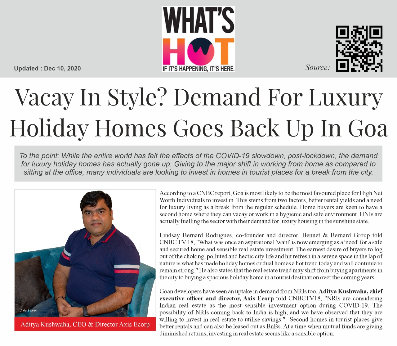 Demand For Luxury Holiday Homes  